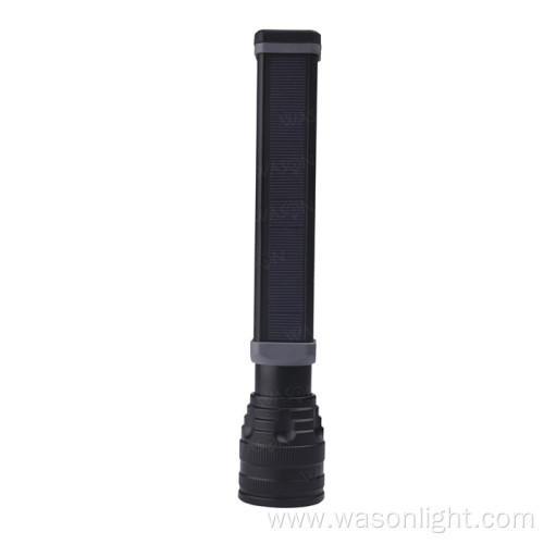 Adjustable Focus Laser Logo Aluminum High 500 Lumens Xm-l T6 Power Rechargable Torch Light Solar Led Flashlight